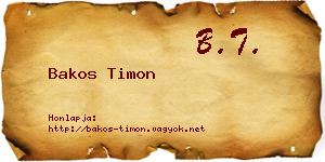 Bakos Timon névjegykártya