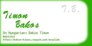 timon bakos business card